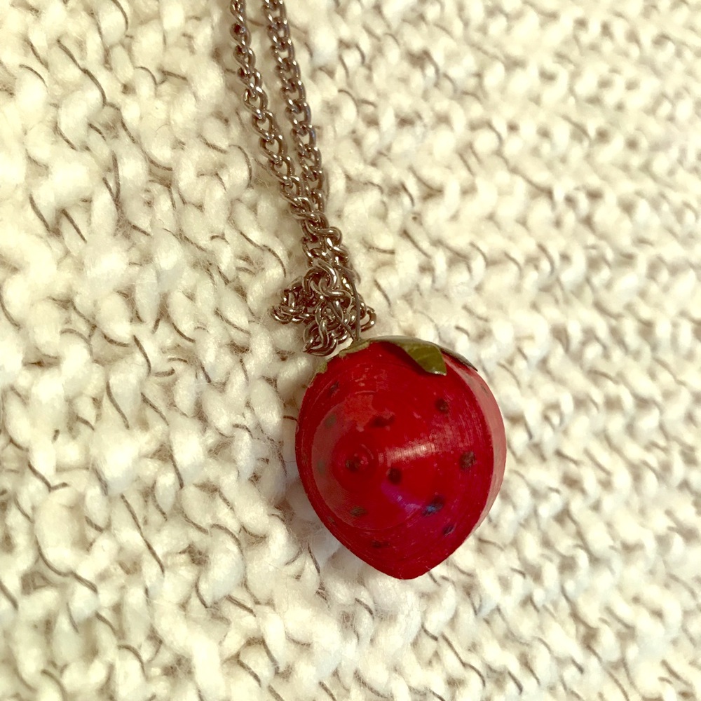 Vintage wooden strawberry necklace
